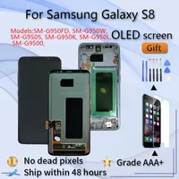 Super AMOLED e nova exibição para Samsung Galaxy S8 G950U G950A G950P LCD Touch Screen Sensor Painel Painel Conjunto