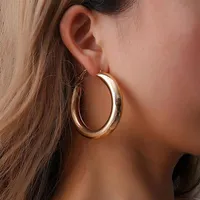 Hoop Huggie Aço inoxidável Big Bounds Earrings Presentes para mulheres estilos círculo de cores dourado Creole290L