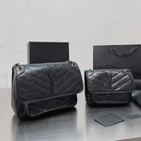 Niki zincir çantası lüks tasarımcı omuz çantası çanta çanta çanta inek derisi deri haberci çanta