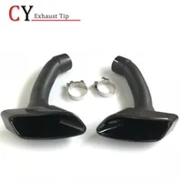 Manifold Parts 1 Pair X6 E71 Full Carbon Fiber Exhaust Tips With Stainless Steel Clamp Pipe For 200720145235932