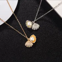 Pendant Necklaces Vintage Sea Shell Locket Necklace Mermaid Valentine With Chain Choker Jewelry Gift