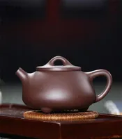 Yixing Classic Stone Scoop Tea Topf Lila Tonfiltertöpfe Schönheit Kessel Rohes Erz handgefertigt Zisha Set 200ml 2108135209435