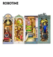 Doll House Accessoires Robotime Rolife Book Nook DIY Dollhouse Möbel 4 Arten Booknook Bookends Modell Kit mit LED Light für BO2453905