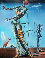 THE BURNING GIRAFFE by Salvador Dali Paintings Art Film Print Silk Poster Home Wall Decor 60x90cm