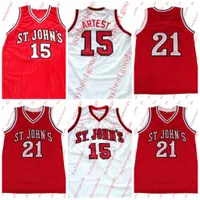 Koszulki do koszykówki niestandardowe NCAA Ron Artest #15 #20 Walter Berry #21 St. Johns University Redmen College Tround Basketball koszulka zszyta