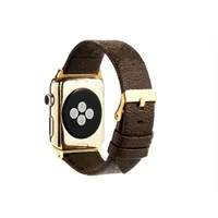 Modeontwerper Leathers Straps Watchband voor Apple Watch 7 6 5 4 3 2 1 Men Women Accessoires Retro Brown L Flower Leather Watch Band 291A
