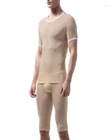 Underskjortor Mens Mens Underhirt Thermal Super Thin Men Ice Silk Pants Underwear Sheer T Shirts Long Johns Sleeves Tops Tees Clothes SE8707707