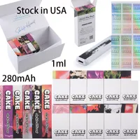 Stock in USA Rechargeable CAKE She Hits Different Gen 2 Disposable vape pen Bottom USB interface Empty 1ml 280mAh Battery 10 flavors E-cigarettes with box packaging