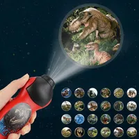 2021 new Dinosaur Shark Projector Night Study Learning Toy Flashlight Sleeping History Early Education Model Torch Flashlight Fun 197U