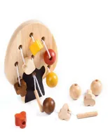 Toy 1 Set Children039s DIY Wooden Tree Baby Montessori Stringing Beads Early Educational Handmade Toys Gifts For Kids 09221414936