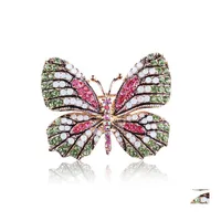 Szpilki broszki duży motyl dla kobiet owad pin z zimą projekt mody biżuterii kryształy luksusowe kryształowe szpilki upuszczenie dostawy dhdbt