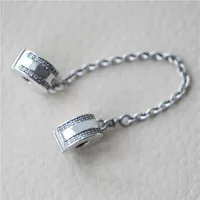 NEW Classic 925 Sterling Silver Jewelry accessories Safe Chain Logo Original Box for Pandora Bracelet DIY Charms Safe Chain 2030