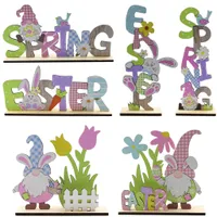 Party Supplies Easter Centerpiece Table Decorations Spring Bunny Gnome Decor Wooden Tabletop Sign Ornament
