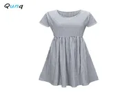 Qunq Summer Maternity Dress 2021妊婦のためのカジュアルなストライプドレス