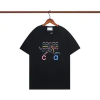 Мужские рубашки дизайнерская рубашка Cass Лето хлопчатобумажная буква с печеной круглой шеей повседневная короткая рукава высококачественные модные вершины