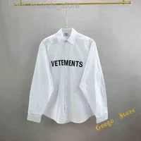 Мужские футболки Классические черные белые рубашки Vetements Men Women 1 1 Высококачественные передние буквы напечатанные VTM Блуз.