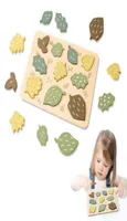 Baby Toy Children Montessori Nordic Style Puzzle Wooden Set Leaf Stacking Blocks Drawing Board Games Educational Cognition Toys Gi5341941