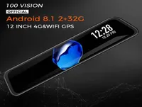 Автомобильное видео 4G Android 8 1 DVR 12 -дюймовый зеркал заднего вида HD 1080p GPS WiFi ADAS DASH CAM CAM Dual Lens Recorder Регистратор DVRS6213082