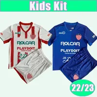 2223 Clube do M￩xico Necaxa Kit Kit Soccer Jerseys Gonzalez Formiliano Home Red White Away Blue Child Suit de futebol camisetas uniformes