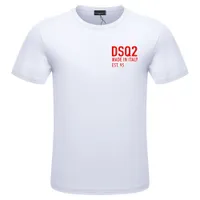 DSQ2 Хлопковые мужские футболки Summer Loose Fit Short T Complar без воротника с коротки