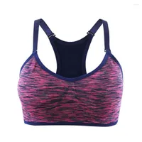 Yoga Outfit Women Fitness Sports Bra Adjustable Straps Padded Top Running Exercise Underwear Orange Red M