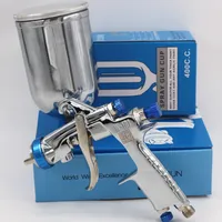 Armas de pulverização Japão Qualidade W101 HVLP Spray Gun 400cc Metal Metal Plass Cup W-101 134g Pintura Pistola de tinta 0.8/1,0/1.3/1.5/1,8mm 230214