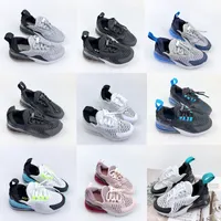 Baby çocuklar yürümeye başlayan spor ayakkabılar 270 üçlü siyah koşu ayakkabıları beyaz metalik üniversite altın antrasit spor spor ayakkabıları boyutu us11c-3y