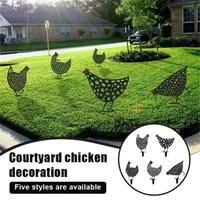 庭の装飾鶏肉形状中空のアクリル農場の動物鶏の杭留めろうし屋外ヤードガーデンガーデン芝生の床の装飾