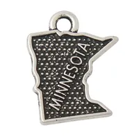 Alliage entier American State of Minnesota Map Charms Bijoux Trouver des pendentifs vintage 14 17 mm AAC1188250O