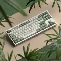 لوحات المفاتيح 145 Keys Bamboo Forest موضوع Keycaps Cherry Profile Green White Keycap PBT Sublimation Keyboard Keycap Switch 6.25U 7U T230215