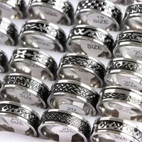 Anillos de banda 10pcs/lote moda al por mayor anillo de acero inoxidable para hombres mujeres hermosas joyas punk de moda regalos de fiesta de cumpleaños g230213