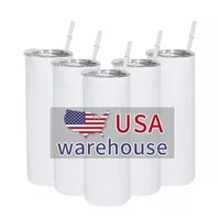 Stock estadounidense bricolaje en blanco 20 oz sublimaci￳n vaso doble pared de acero inoxidable aspirador de acero tazas de agua aisladas para viajar