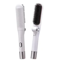 Portable foldable electric comb multi-function styling comb negative ion curling straight two-in-one goddess hair straightener