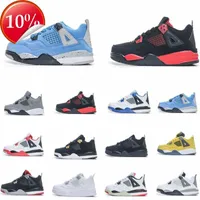 Top Jumpman 4S Kids Shoes Boys Basketball 4 Shoe Kids Black Mid High Sneaker Chicago Designer Scotts Military Cat Trainers Baby Kid Youth