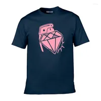 Мужские рубашки T Tarchia 2023 Негабаритный пуловер мужской модная футболка хлопковое хлопковое мужское мужское мальчик с коротким рукавом Pink Diamond Homme Top Top Toe Plus