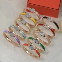H bracelet designer jewellery enamel rainbow colorful bangles for Womens Mens party gift designer bangle