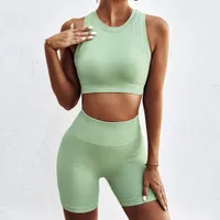 Kadınların Trailtsits Yüksek Bel Yoga Seti Kadın Salonu Giysileri Spor Egzersiz Fitness Kıyafetler Sütyen Pantolon Terzini 230215