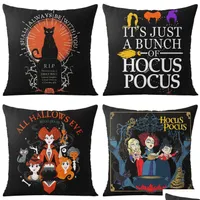 Pillow Case Halloween Throw Er Hocus Pocus Sisters Witches 18 X Inch Home Decorations Cushion For Sofa Couch Set Of 4 Drop D Homefav Dhngp