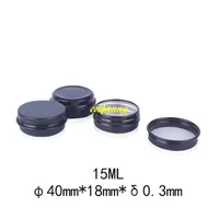 500pcslot 15g Black Aluminum Jar 15ML Empty Small Lip Oil Cosmetic Eye Cream Bottle Batom Travel Lotion Tin Container