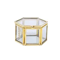 Ddisplay Wedding Rings Glass Jewelry Box Mini Gold Vintage voorstel ringbox transparante verlovingsringen sieradenkoffer voor lady234Q