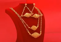 Hochzeitsschmuck Sets GLIGLI 24K GLUMED LUXURY DUBAI afrikanische Geschenke Braut Halskette Ohrringe Schmuck Set für Frauen 2211153825097