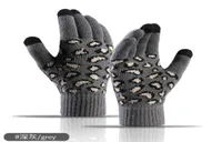 Ski Gloves Women Winter Warm Knit Gloves outdoor Korean version leopard jacquard Warmers touch screen knitted gloves L2210179247910