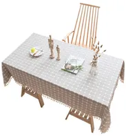 Table Cloth New Plaid Decorative Linen Tablecloth With Tassel Waterproof Oilproof Thick Rectangular Wedding Table Cover Dining Tab5244197