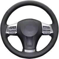 DIY Steering Wheel Cover for Subaru Impreza 2013-2016 Outback XV Crosstrek 2013-2015 Interior Accessories Genuine Leather Sew241O
