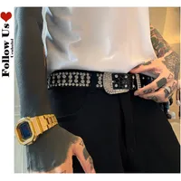 Belts Diamond Belt Goth Lolita Cosplay Harajuku Y2K Punk Luxury Strap Bling Disco Waistband Hip Pop Women Men Crystal Belts 230215