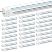 T8 T10 T12 4foot LED Type B Tube Light Bulbs, 24W 4FT Dual-end LED Fluorescent Bulbs (65W Equivalent), 5000K Daylight 3000 Lumens, Clear Cover, Remove Ballast
