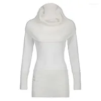 Casual Dresses Fall Winter Sexy Women White Slim Fit Pile Collar Woolen Dress Thin Lazy Christmas Elegantes Party Evening