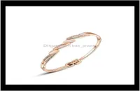 Bangle Jewelryfashion Jewelry Platinum Plated Statement Elegant Opals Bracelets For Women Party Wedding Christmas Gift Drop Delive2775876