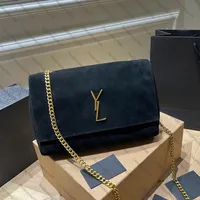 Kate Medium Reversible Chain Bag Designers Handväska Suede Leather Gold Chain Crossbody Shoulder Bags