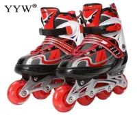 Buz patenleri çocuklar ayarlanabilir satır içi rulo profesyonel slalom 4 tekerlekler ayakkabı sürgülü paten çocuklar için 30 l2210148362479